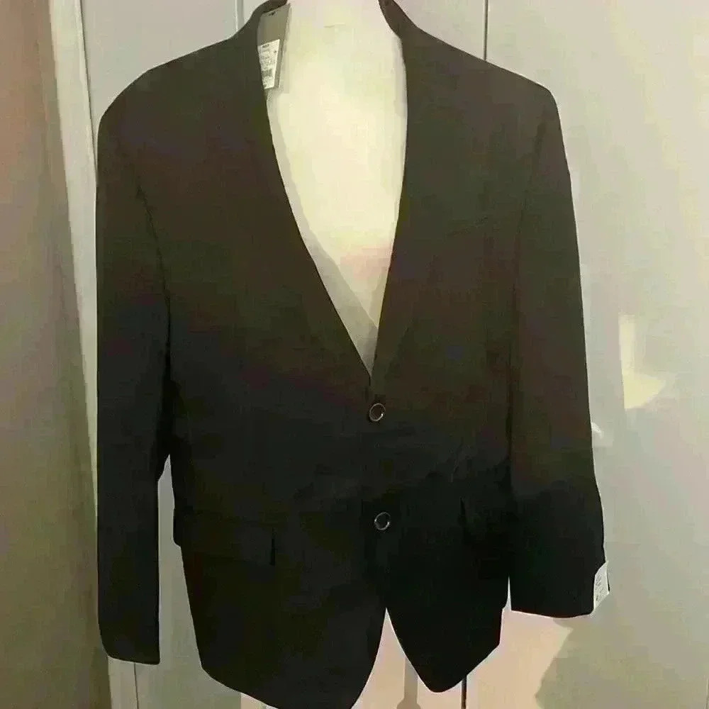 Goodfellow Mens stretch wool blend suit jacket Blazer Sport Coat black 46s